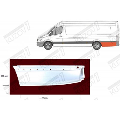 Крыло Заднее (левое) Maxi, Polcar для Mercedes Sprinter 2013-2017 - фото